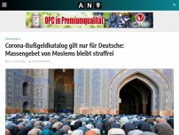 Bild zum Artikel: Corona-Bußgeldkatalog gilt nur für Deutsche: Massengebet von Moslems bleibt straffrei