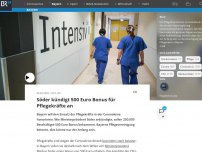 Bild zum Artikel: Söder kündigt 500 Euro Bonus für Pflegekräfte an