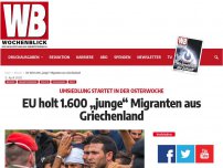 Bild zum Artikel: EU holt 1.600 „junge“ Migranten aus Griechenland
