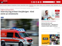 Bild zum Artikel: Unglück in Sachsen-Anhalt - Intercity-Zug erfasst Vierjährigen - Kind stirbt an Unfallstelle