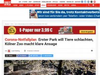 Bild zum Artikel: Corona-Notfallplan: Erster Park will Tiere schlachten, Kölner Zoo macht klare Ansage