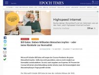 Bild zum Artikel: Bill Gates: Sieben Milliarden Menschen impfen – oder keine Rückkehr zur Normalität