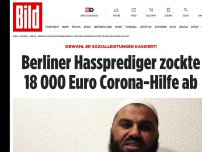 Bild zum Artikel: Er lebt von Sozialleistungen - Hassprediger zockte 18 000 Euro Corona-Hilfe ab