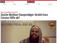 Bild zum Artikel: Berliner Hassprediger zockte 18.000 Euro-Corona-Hilfe ab