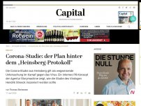 Bild zum Artikel: Corona-Studie: der Plan hinter dem „Heinsberg-Protokoll“