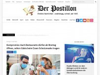 Bild zum Artikel: Kompromiss: Auch Restaurants dürfen ab Montag öffnen, sofern Gäste beim Essen Schutzmaske tragen