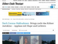 Bild zum Artikel: Nach Corona-Maßnahmen: Brings rockt das Kölner Autokino – Applaus mit Hupe und Lichtern
