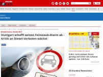 Bild zum Artikel: Diesel-Drama, letzter Akt? - Stuttgart schafft seinen Feinstaub-Alarm ab - Kritik an Diesel-Verboten wächst