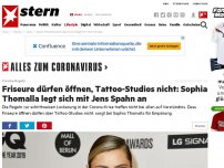 Bild zum Artikel: Corona-Regeln: Friseure dürfen öffnen, Tattoo-Studios nicht: Sophia Thomalla legt sich mit Jens Spahn an