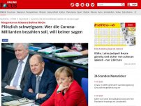 Bild zum Artikel: Margarete van Ackerens Berliner Woche - Plötzlich schweigsam: Wer die Corona-Milliarden bezahlen soll, will keiner sagen