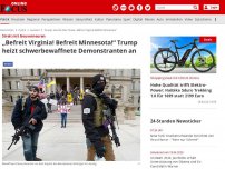 Bild zum Artikel: Streit mit Gouverneuren - „Befreit Virginia! Befreit Minnesota!“ Trump heizt schwerbewaffnete Demonstranten an