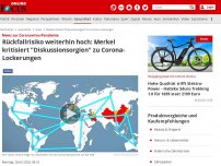 Bild zum Artikel: News zur Coronavirus-PandemieRückfallrisiko weiterhin hoch: Merkel kritisiert 'Diskussionsorgien' zu Corona-Lockerungen