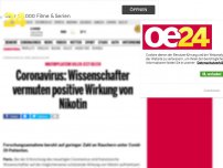 Bild zum Artikel: Coronavirus: Wissenschafter vermuten positive Wirkung von Nikotin