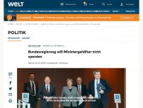 Bild zum Artikel: Bundesregierung will Ministergehälter nicht spenden