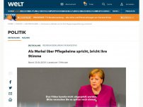 Bild zum Artikel: Als Merkel über Pflegeheime spricht, bricht ihre Stimme