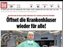 Bild zum Artikel: Leere OP-Säle – Chefarzt fordert - Öffnet die Krankenhäuser wieder für alle!