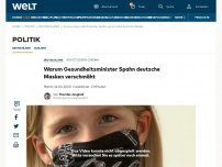 Bild zum Artikel: Warum Gesundheitsminister Spahn deutsche Masken verschmäht