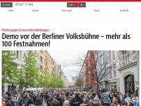 Bild zum Artikel: Trotz Verbot wegen Corona! Demonstranten versammeln sich vor Berliner Volksbühne