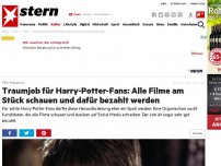 Bild zum Artikel: Film-Marathon: Traumjob für Harry-Potter-Fans: Alle Filme am Stück schauen und dafür bezahlt werden