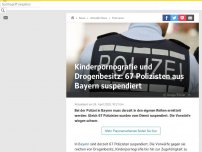 Bild zum Artikel: Kinderpornografie und Drogenbesitz: 67 Polizisten aus Bayern suspendiert