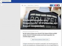 Bild zum Artikel: Kinderpornografie und Drogenbesitz: 67 Polizisten aus Bayern suspendiert