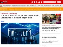 Bild zum Artikel: Gastbeitrag von Gabor Steingart - Druck von allen Seiten: Für Corona-Kanzlerin Merkel wird es plötzlich ungemütlich