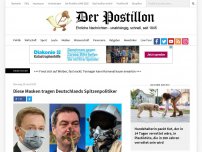 Bild zum Artikel: Diese Masken tragen Deutschlands Spitzenpolitiker
