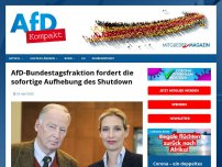 Bild zum Artikel: AfD-Bundestagsfraktion fordert die sofortige Aufhebung des Shutdown