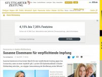 Bild zum Artikel: Coronavirus in Baden-Württemberg: Susanne Eisenmann für verpflichtende Impfung