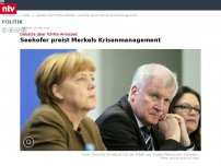 Bild zum Artikel: Debatte über fünfte Amtszeit: Seehofer preist Merkels Krisenmanagement