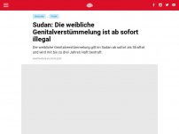 Bild zum Artikel: Sudan: Die weibliche Genitalverstümmelung ist ab sofort illegal
