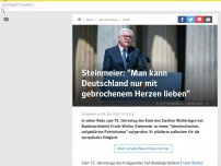 Bild zum Artikel: Steinmeier: 'Man kann Deutschland nur mit gebrochenem Herzen lieben'