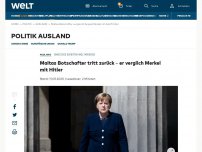 Bild zum Artikel: Maltas Botschafter tritt zurück - Er verglich Merkel mit Hitler