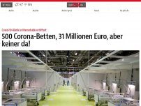 Bild zum Artikel: 500 Corona-Betten, 31 Millionen Euro, aber keiner da!