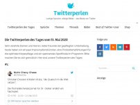 Bild zum Artikel: Die Twitterperlen des Tages vom 13. Mai 2020