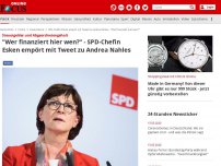 Bild zum Artikel: Steuergelder und Abgeordnetengehalt - 'Wer finanziert hier wen?' - SPD-Chefin Esken empört mit Tweet zu Andrea Nahles