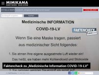 Bild zum Artikel: Faktencheck zu „Medizinische Information COVID-19-LV“