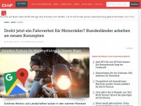 Bild zum Artikel: Droht jetzt ein Fahrverbot für Motorräder? Bundesländer arbeiten an neuen Konzepten