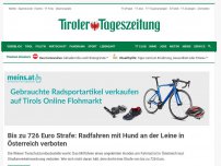 Bild zum Artikel: Bis zu 726 Euro Strafe: Radfahren mit Hund an der Leine in Österreich verboten