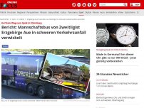 Bild zum Artikel: Auf dem Weg zum Spiel in Nürnberg - Bericht: Mannschaftsbus von Zweitligist Erzgebirge Aue in schweren Verkehrsunfall verwickelt