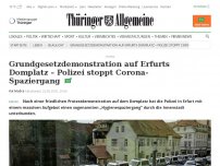 Bild zum Artikel: Grundgesetzdemonstration auf Erfurts Domplatz – Polizei stoppt Corona-Spaziergang