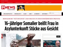 Bild zum Artikel: Bestalische 'Flüchtlinge': Das Grauen in der schwäbischen Provinz 16-jähriger Somalier beißt Frau in Asylunterkunft Stücke aus Gesicht