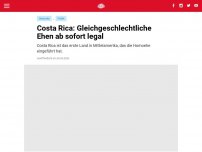 Bild zum Artikel: Costa Rica: Gleichgeschlechtliche Ehen ab sofort legal