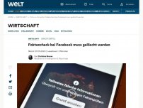 Bild zum Artikel: Faktencheck bei Facebook muss gelöscht werden