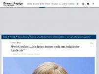 Bild zum Artikel: Corona-Krise: Merkel mahnt: „Wir leben immer noch am Anfang der Pandemie“