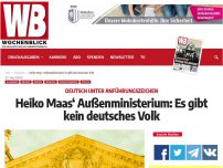 Bild zum Artikel: Heiko Maas‘ Außenministerium: Es gibt kein deutsches Volk