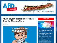 Bild zum Artikel: AfD-Fraktion Bayern fordert ein sofortiges Ende der Maskenpflicht