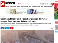 Bild zum Artikel: Archäologie: Spektakulärer Fund: Forscher graben 19 Meter langes Boot aus der Römerzeit aus