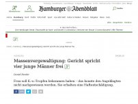 Bild zum Artikel: Hamburg: Massenvergewaltigung: Gericht spricht vier junge Männer frei