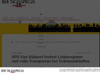 Bild zum Artikel: SPD-Vize Kühnert fordert Lobbyregister und volle Transparenz bei Nebeneinkünften